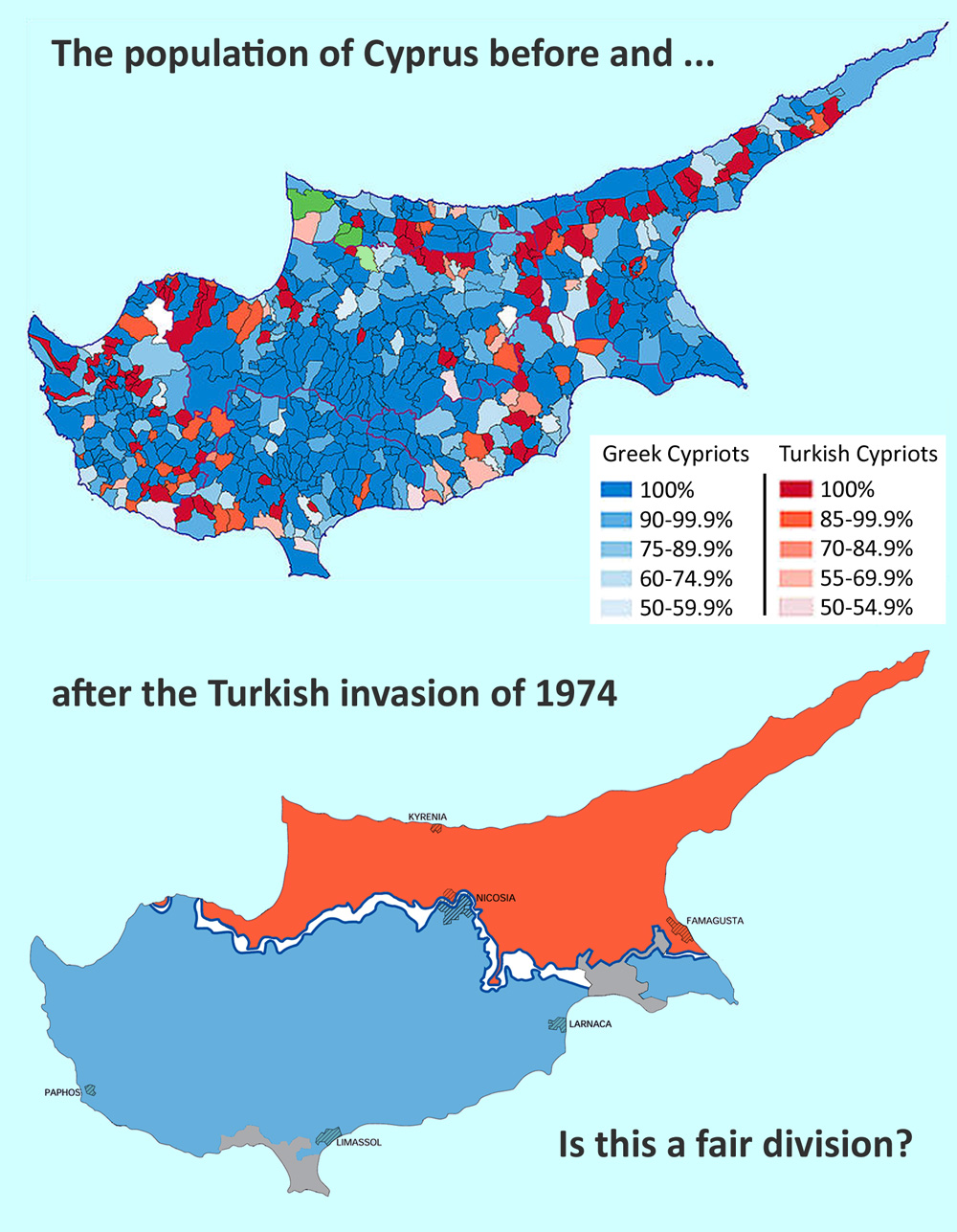 Demographic Maps of Cyprus 1960, 1974